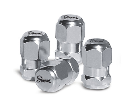 Simoni Racing valve caps Chrome Hexagonal, Image 2