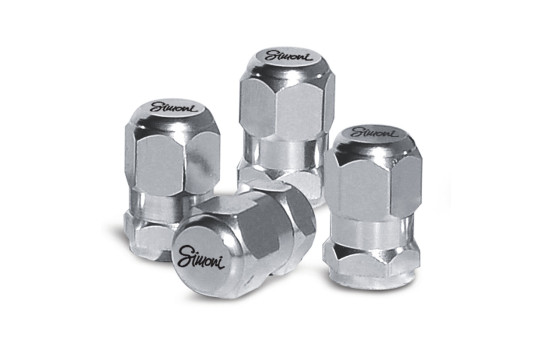Simoni Racing valve caps Chrome Hexagonal, Image 2