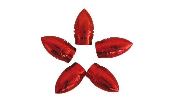 Valve caps 5 pcs. bullet red