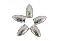 Valve caps 5 pcs. bullet silver