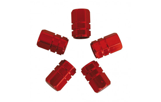 Valve caps 5 pcs. piston red