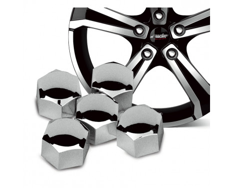 Simoni Racing Wheel Nut Caps - 17mm - Chrome - Set of 20 pieces
