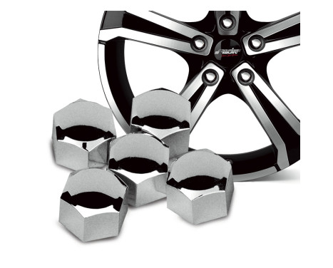 Simoni Racing Wheel Nut Caps - 17mm - Chrome - Set of 20 pieces, Image 2