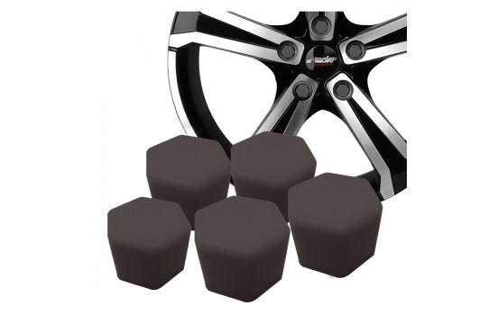 Simoni Racing Wheel Nut Caps Soft Sil - 17mm - Black - Set of 20 pieces