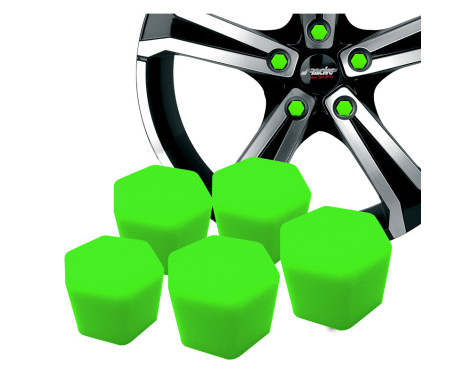 Simoni Racing Wheel Nut Caps Soft Sil - 19mm - Green - Set of 20 pieces