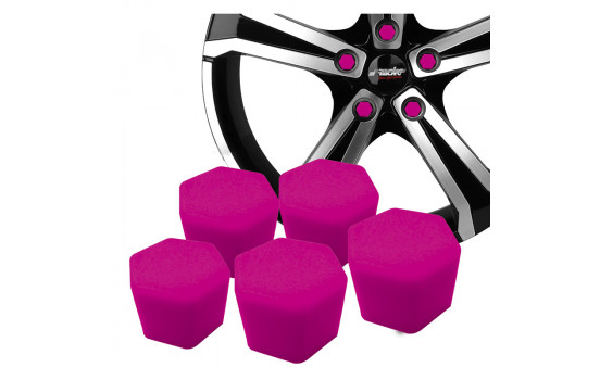 Simoni Racing Wheel Nut Caps Soft Sil - 19mm - Pink - Set of 20 pieces
