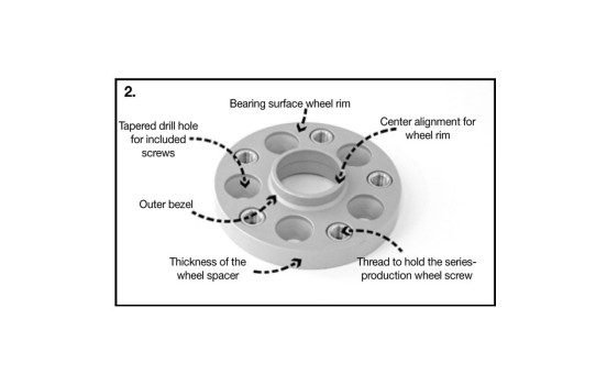 H&R DRA Plug adapter system 44mm per axle - M14x1.50 - 5x112->5x112 - 66.5mm->57.1mm, Image 3
