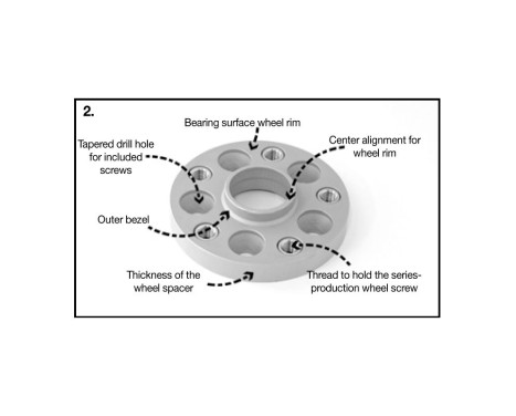 H&R DRA-System Wheel spacer set 60mm per axle - Plug size 5x120 - Hub 72.5mm - Bolt size M12x1.5 - B, Image 3