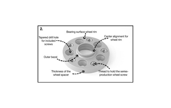H&R DRA-System Wheel spacer set 90mm per axle - Pitch size 5x130 - Hub 71.6mm - Bolt size M14x1.5 - p, Image 3