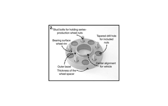 H&R DRM System Wheel spacer set 44mm per axle - Pitch size 5x120 - Hub 64.0mm - Bolt size M14x1.5 -, Image 3