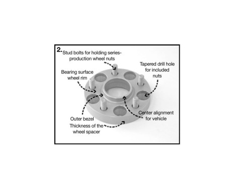 H&R DRM-System Wheel spacer set 70mm per axle - Stitch size 5x114.3 - Hub 70.5mm - Bolt size 1/2''UNF, Image 3