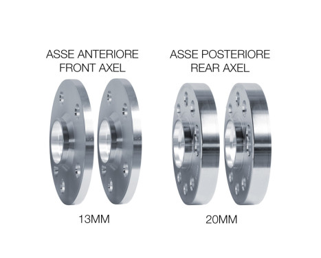 Simoni Racing Aluminum Wheel Spacer Set - 2x13mm(VA) - 2x20mm(AA) (Hub 57.1mm) including wheel bolt, Image 3