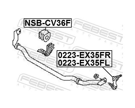 Bearing Bush, stabiliser, Image 2