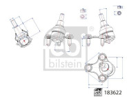 Ball joint with screws and nuts 183622 FEBI