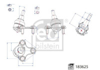 Ball joint with screws and nuts 183625 FEBI