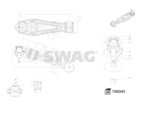 Control arm, suspension 33111955 Swag
