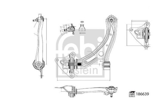 Control arm, wheel suspension 186639 FEBI