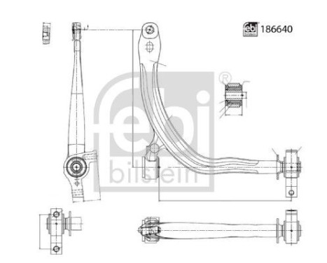 Control arm, wheel suspension 186640 FEBI