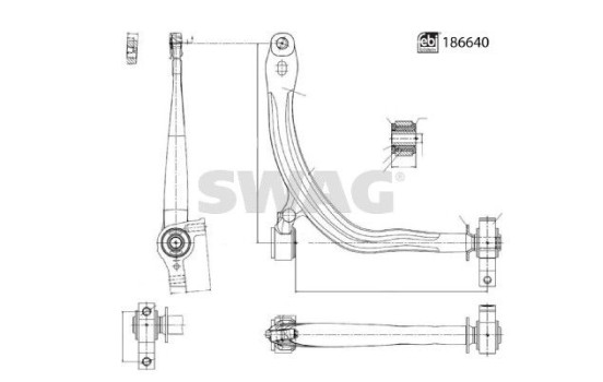 Control arm, wheel suspension 33110489 Swag