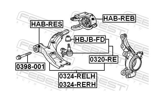 Fastening Bolts, control arm, Image 2