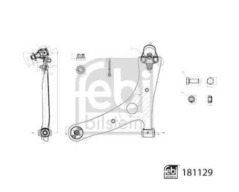 support arm with bearings and joint 181129 FEBI