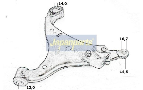 Track Control Arm BS-K03R Japanparts, Image 2