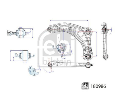 Wishbone, suspension 180986 FEBI, Image 2