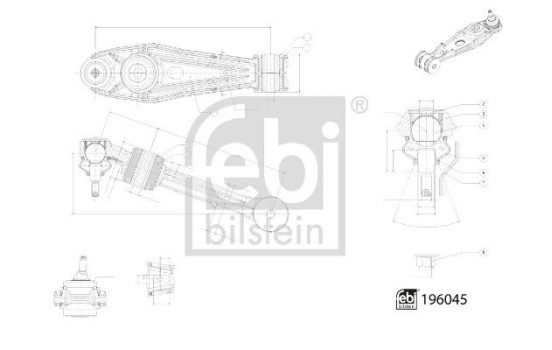 Wishbone, suspension 196045 FEBI