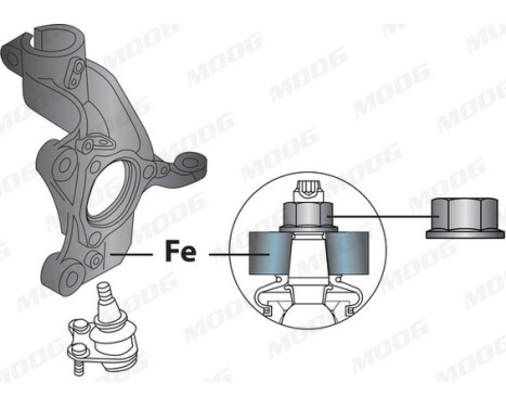 Wishbone, wheel suspension VO-TC-15605 Moog