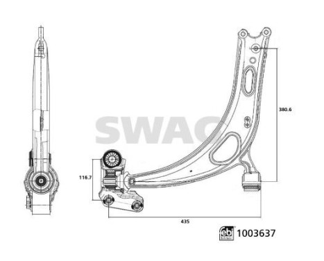 Control arm, suspension 33114453 Swag