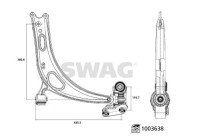 Control arm, suspension 33114454 Swag