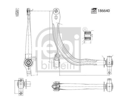 Control arm, wheel suspension 186640 FEBI