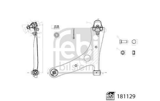 support arm with bearings and joint 181129 FEBI