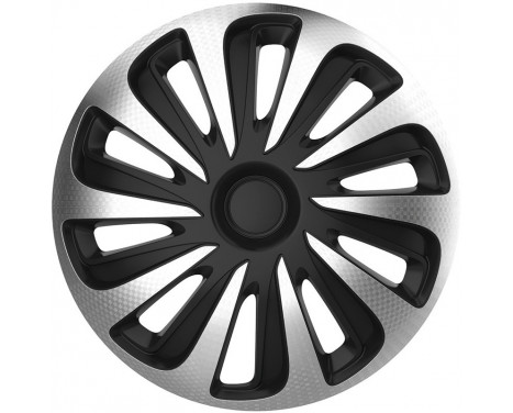 4-piece Hubcaps Caliber 17-inch silver / black carbon look