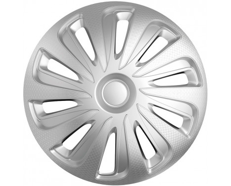 4-piece Hubcaps Caliber 17-inch silver carbon look