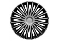 4-piece Hubcaps Dakota 16-inch silver / black