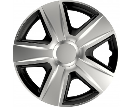 4-Piece Hubcaps Esprit Silver & Black 15 inch