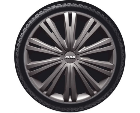 4-piece Hubcaps Giga 15-inch gun-metal, Image 2