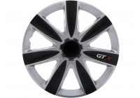 4-piece Hubcaps GTX Carbon Black & Silver 17 inch