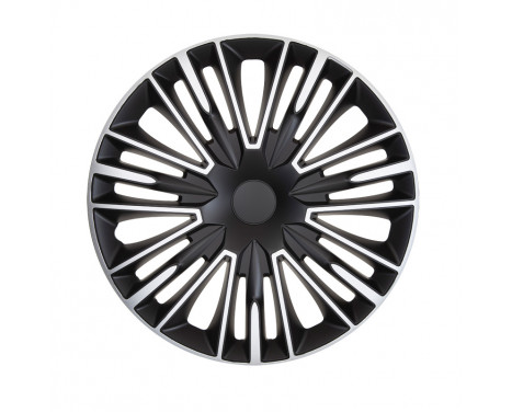 4-piece Hubcaps Jerez 16-inch silver / black