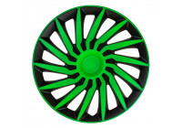 4-piece Hubcaps Kendo 13-inch black / green