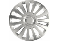 4-Piece Hubcaps Luxury Silver 16 Inch