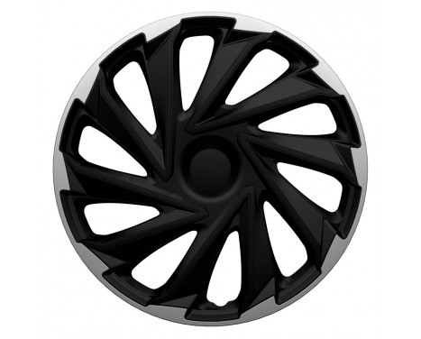 4-piece Hubcaps Misano 16-inch silver / black