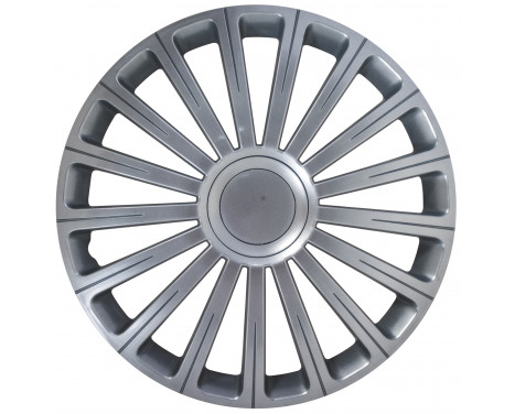 4-piece Hubcaps Radical 13-inch silver + chrome ring