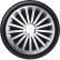 4-piece Hubcaps Radical 13-inch silver + chrome ring, Thumbnail 2