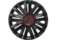 4-Piece Hubcaps Royal Red Ring Black 16 inch
