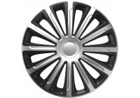 4-Piece Hubcaps Trend Silver & Black 16 inch