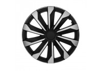 4-piece Hubcaps Typhoon 14-inch silver / black