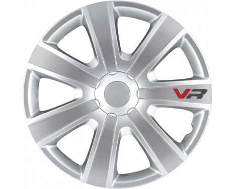 4-Piece Hubcaps VR 13-inch silver / carbon-look / logo