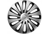 4-Piece J-Tec Hubcaps Sepang 17-inch silver / black / carbon-look